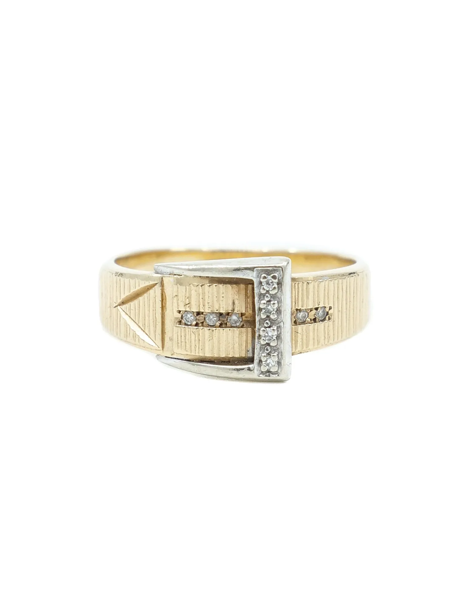 14k Gold Buckle Ring