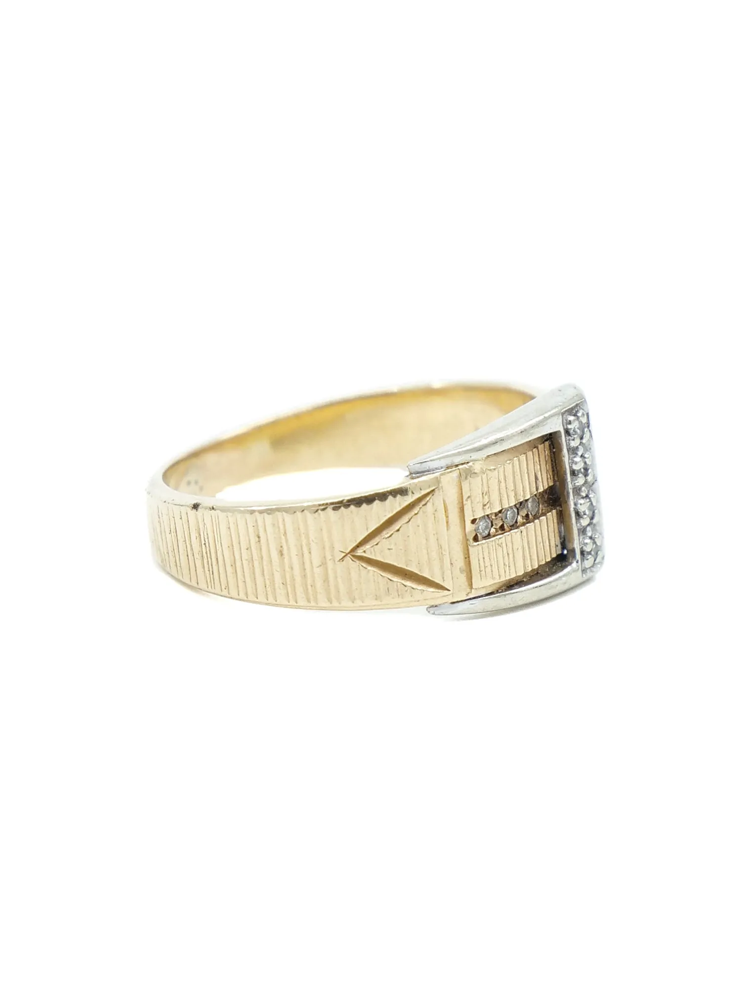 14k Gold Buckle Ring