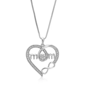 1/6 cttw Lab Grown Diamond Heart Pendant Necklace .925 Sterling Silver 1 Inch With 18 Inch Chain