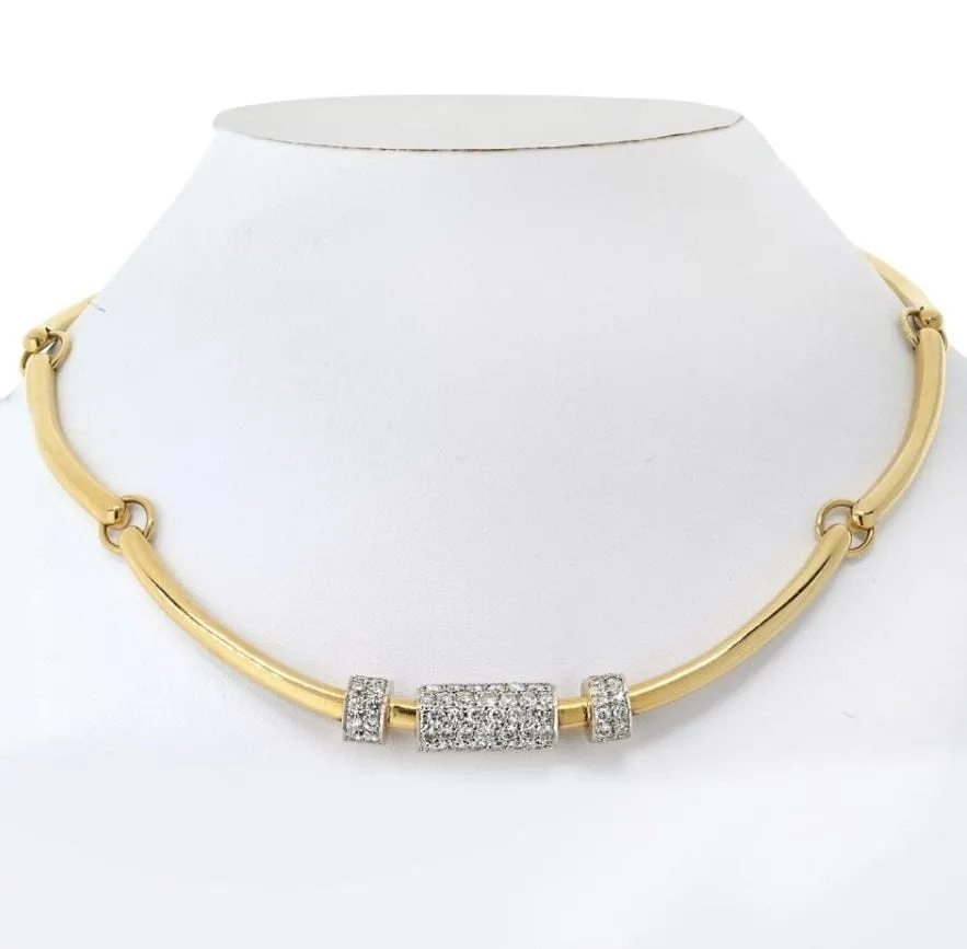 18K Yellow Gold Diamond Collar Necklace ASC5721
