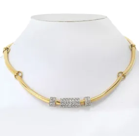 18K Yellow Gold Diamond Collar Necklace ASC5721