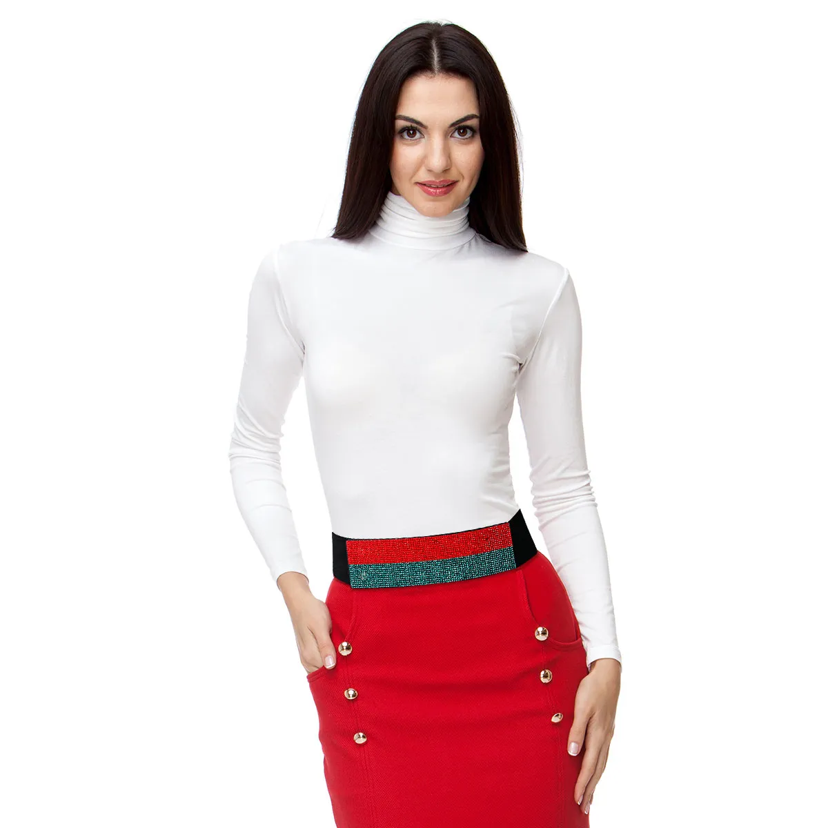 2.5 inch Designer Red and Green Belt