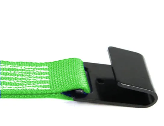 2" Hi-Viz Green Diamond Weave Ratchet Straps with Flat Hook
