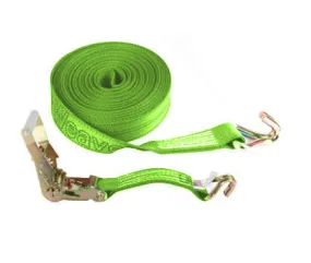 2" Hi-Viz Green Diamond Weave Ratchet Straps with Wire Hook