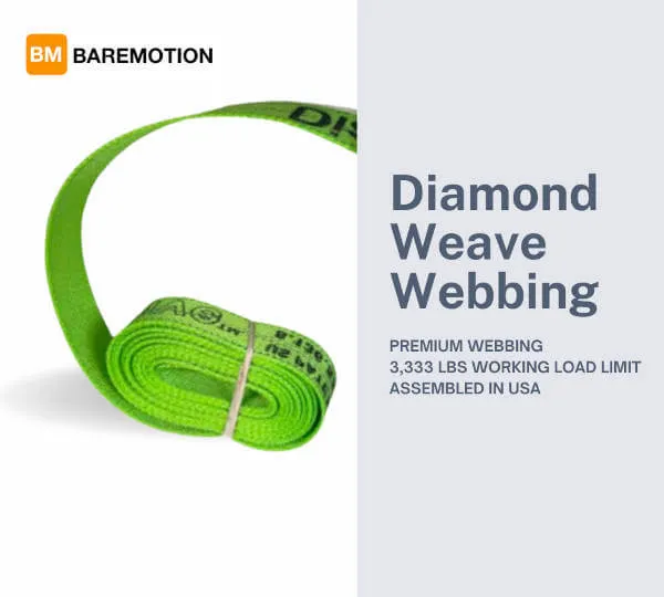 2" Hi-Viz Green Diamond Weave Ratchet Straps with Wire Hook