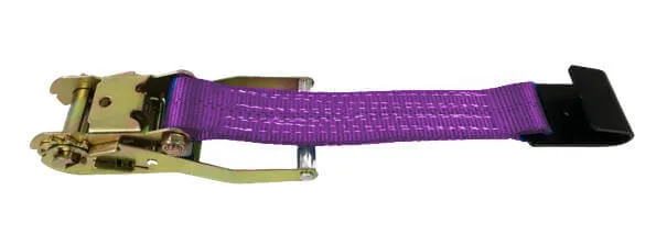 2" Purple Diamond Weave Ratchet Straps with Flat Hook