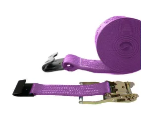 2" Purple Diamond Weave Ratchet Straps with Flat Hook