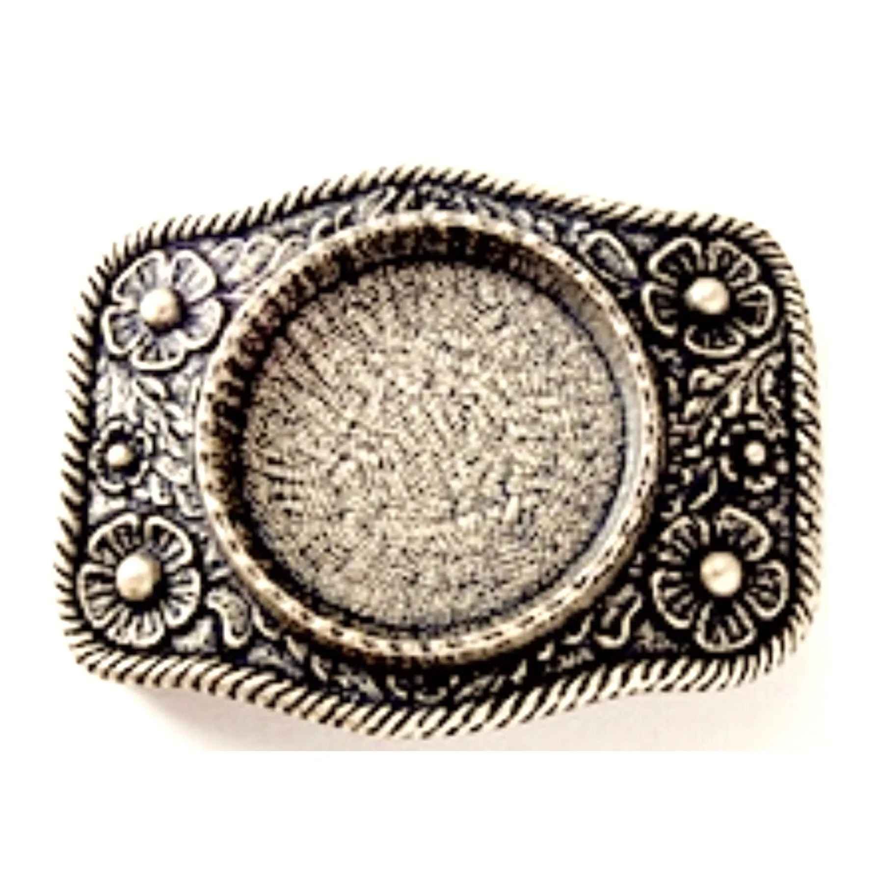 3.2" Silver Dollar Coin Bezel Belt Buckle Base, Verdigris Green Copper Patina, Antique Gold or Antique Copper, Made in USA, Each