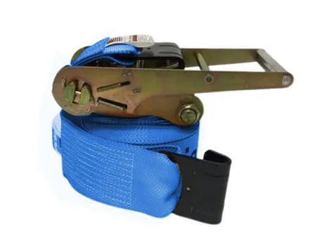 4" Blue Diamond Weave Ratchet Straps with Flat Hook