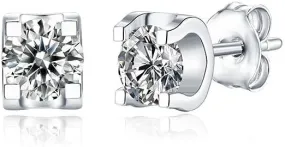925 Silver Earrings for Women Stud Moissanite Diamond