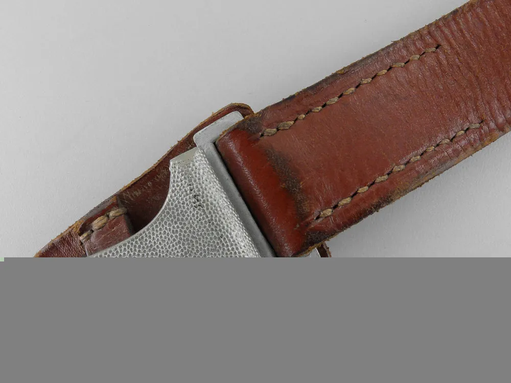 A Brown Leather Shoulder Strap; Rzm Marked