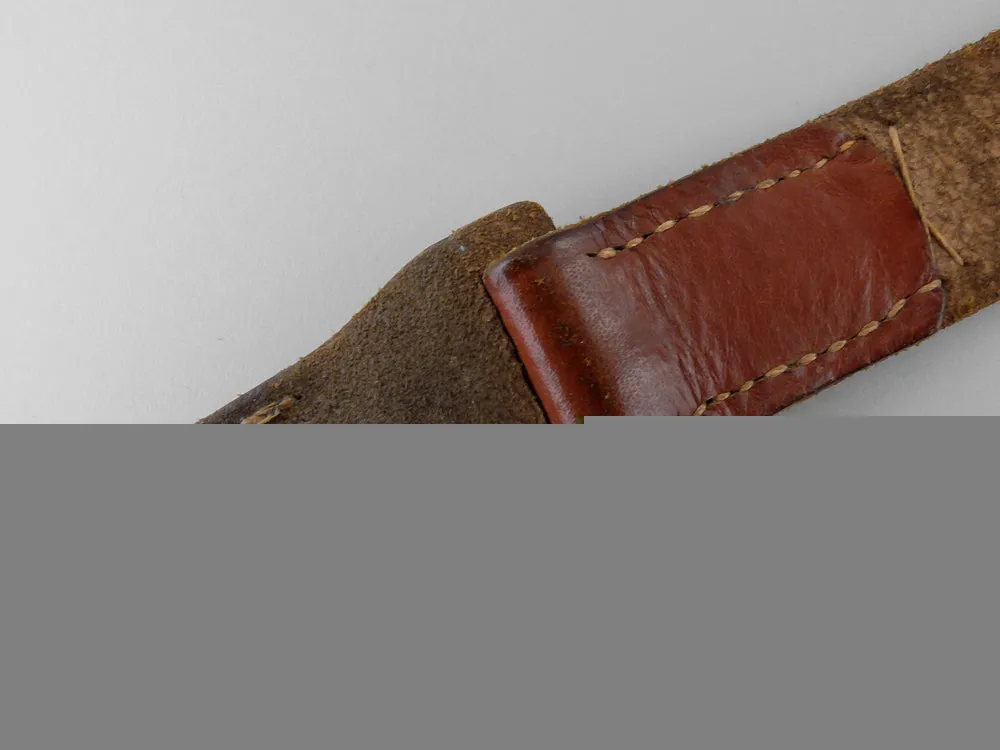 A Brown Leather Shoulder Strap; Rzm Marked