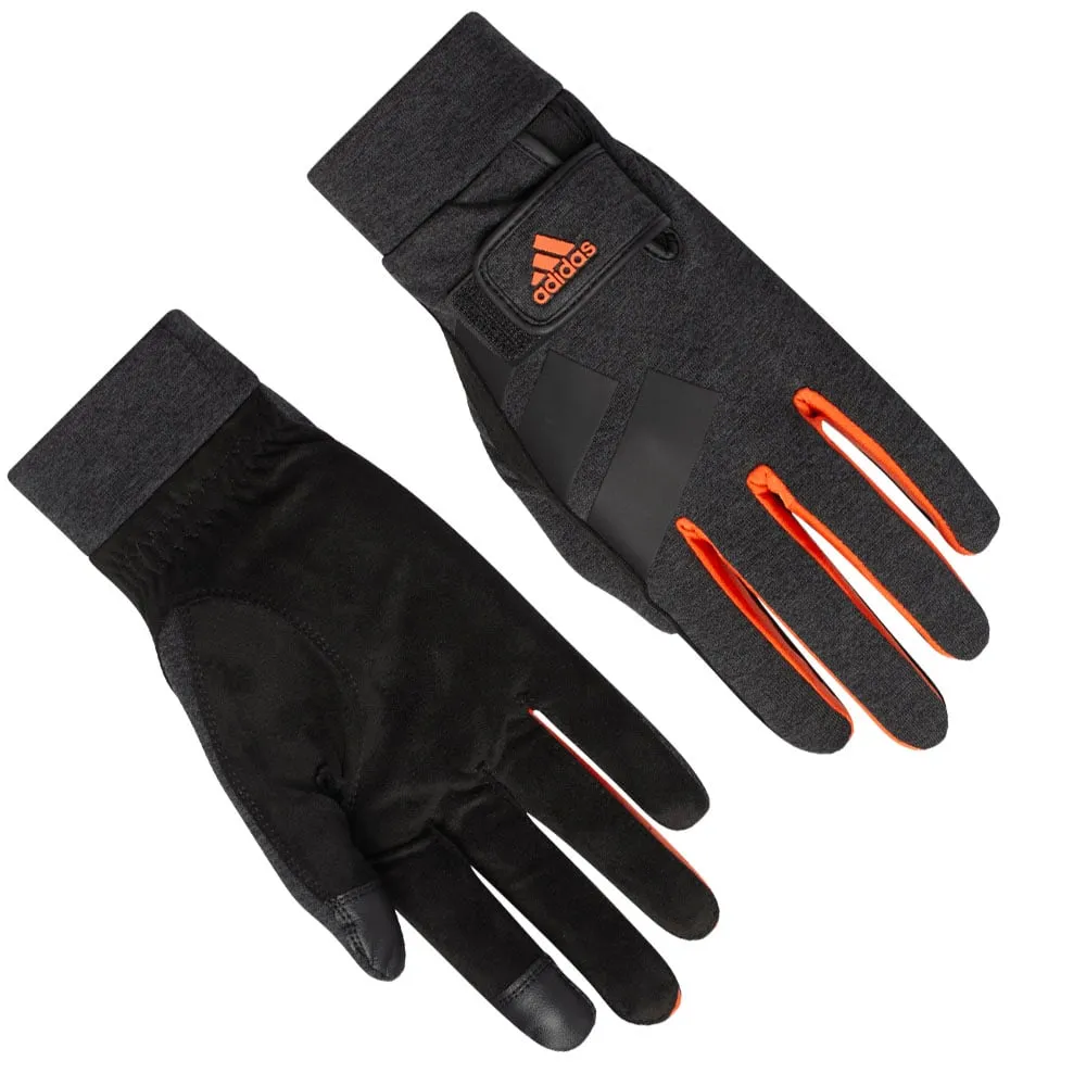 adidas Versatile Warm Glove Pair - Dark Grey Heather/Orange