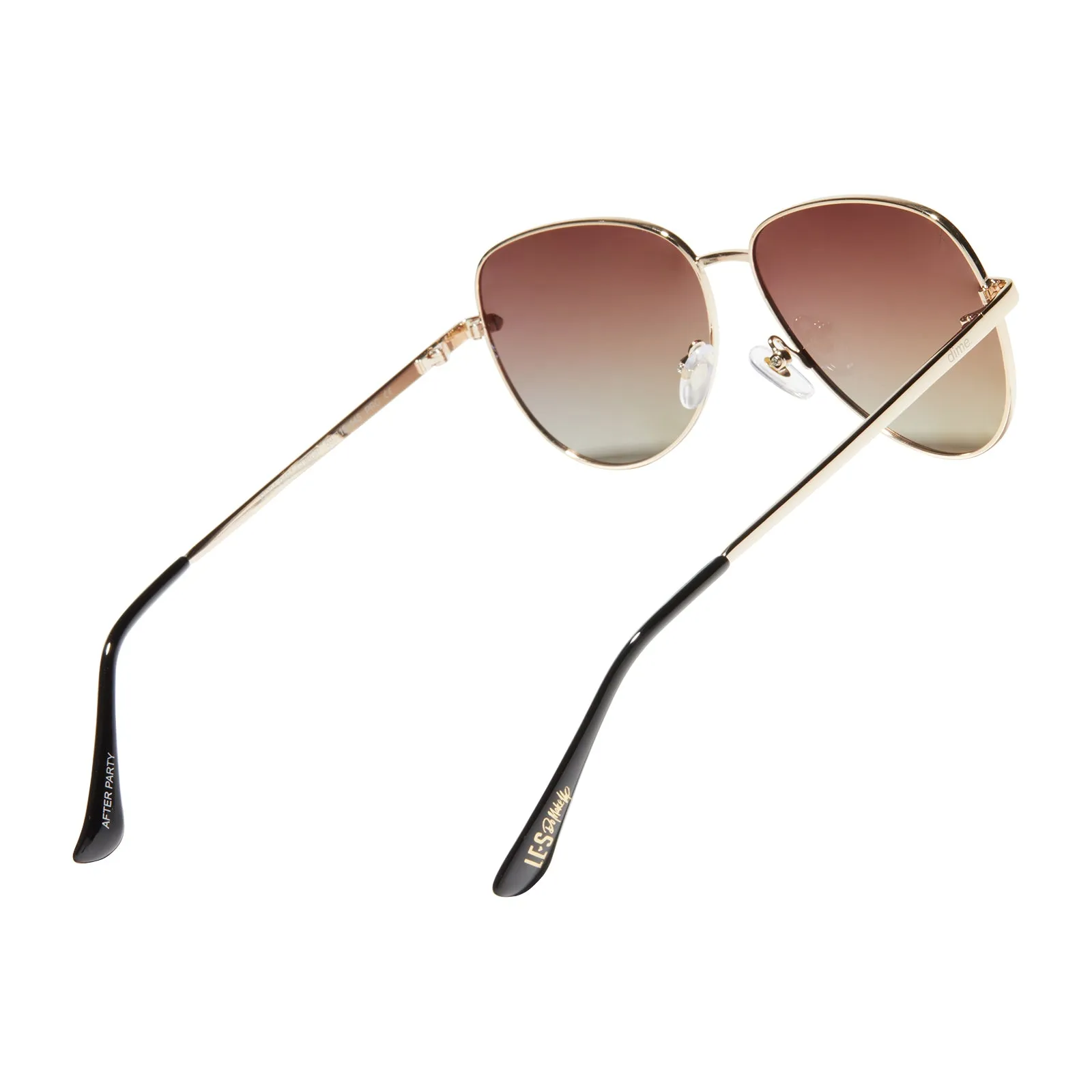 after party - gold   brown gradient polarized sunglasses