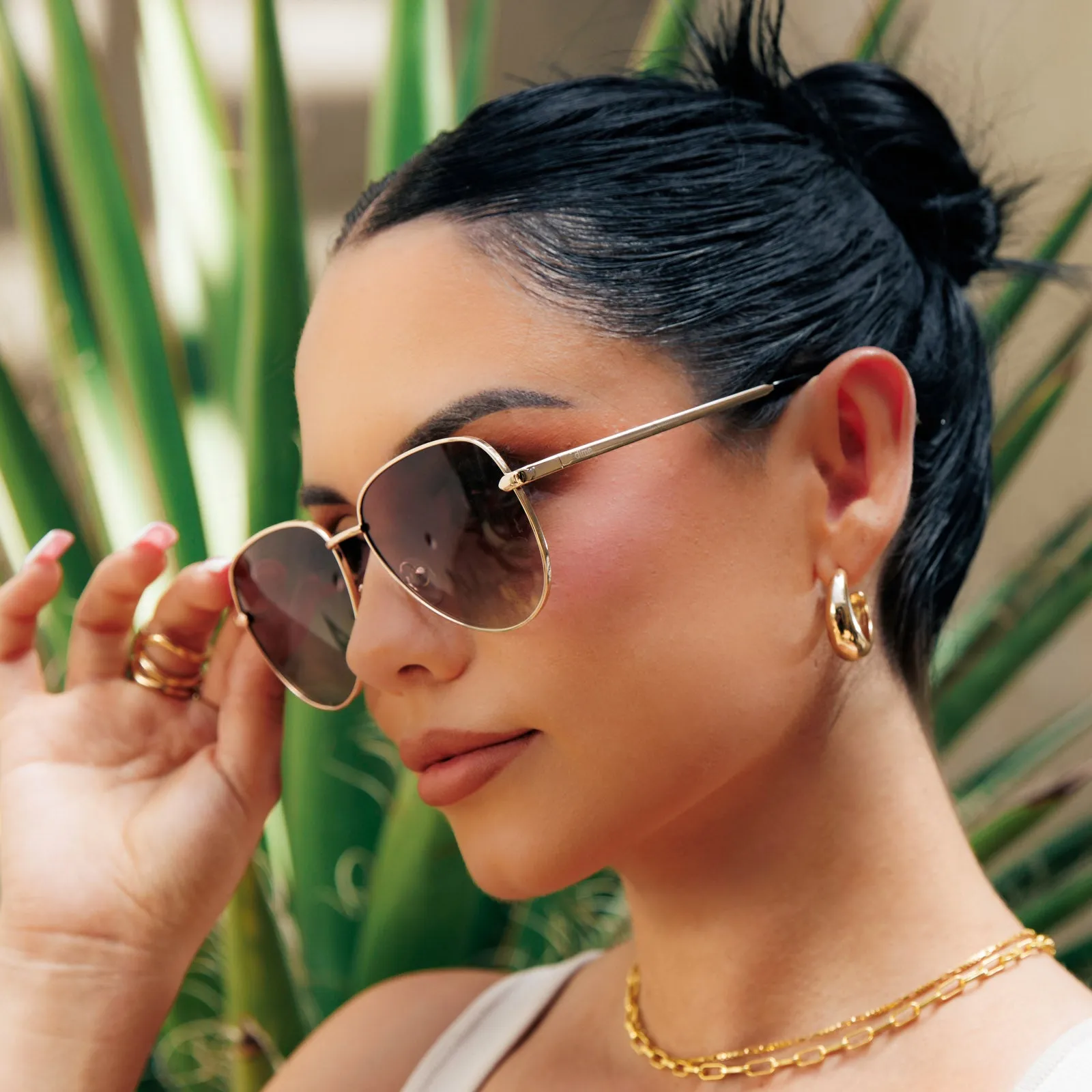 after party - gold   brown gradient polarized sunglasses