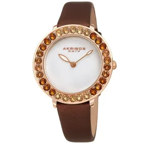 Akribos Xxiv Quartz White Dial Ladies Watch AK1093BR