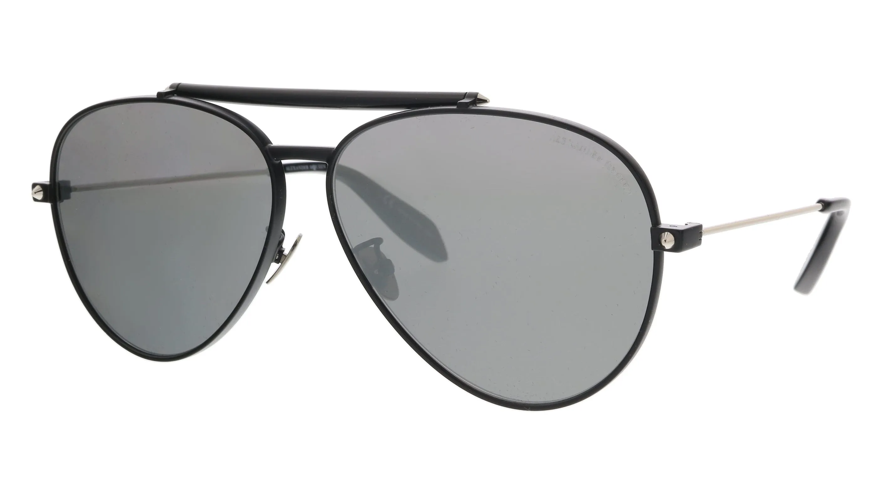 Alexander McQueen AM0057S 001  Silver  Aviator Sunglasses