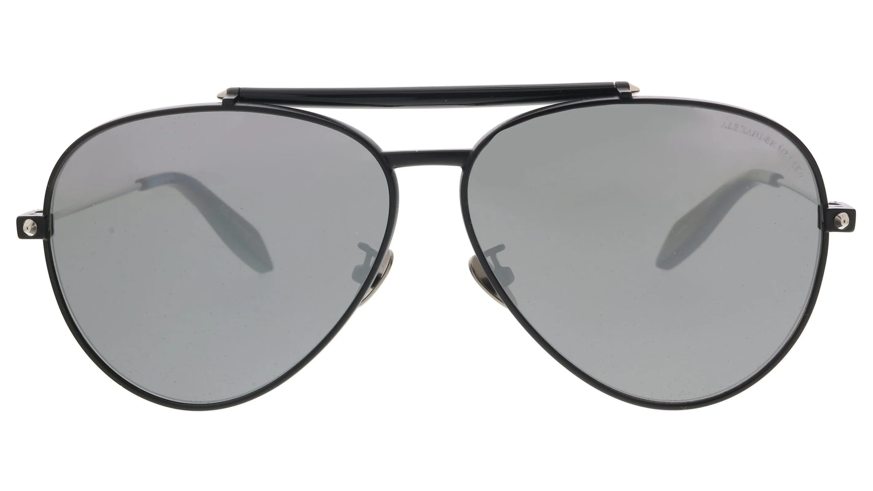 Alexander McQueen AM0057S 001  Silver  Aviator Sunglasses
