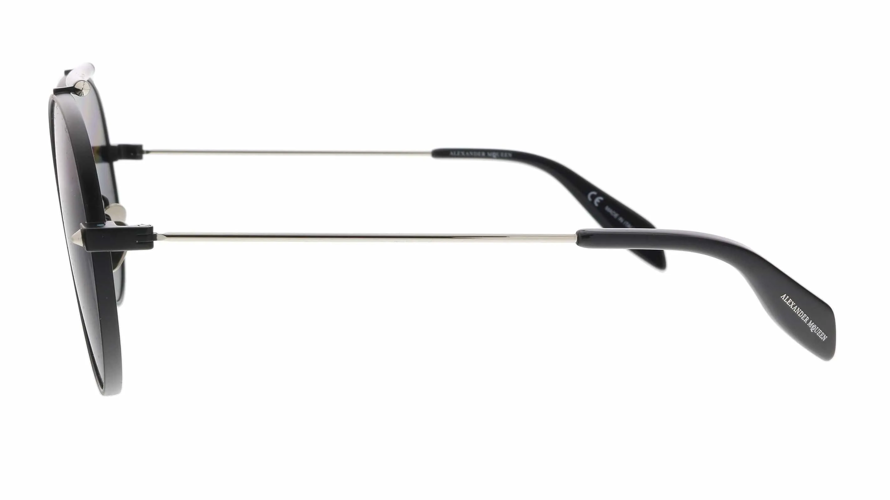 Alexander McQueen AM0057S 001  Silver  Aviator Sunglasses