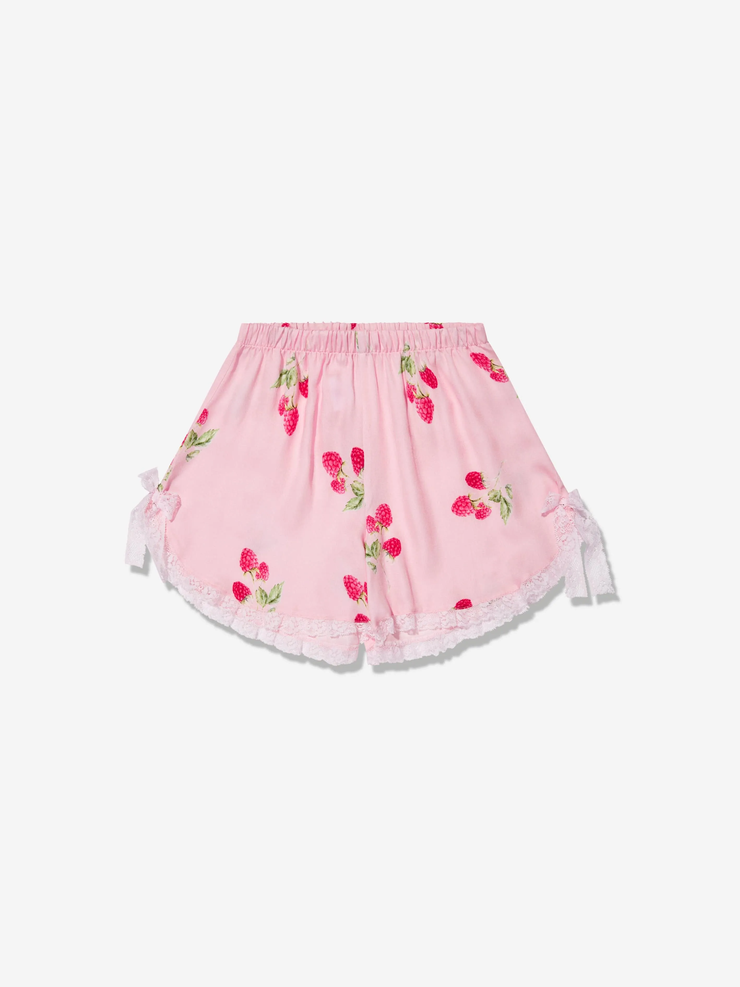 Amiki Children Girls Eliana Raspberry Print Short Pyjama Set in Pink