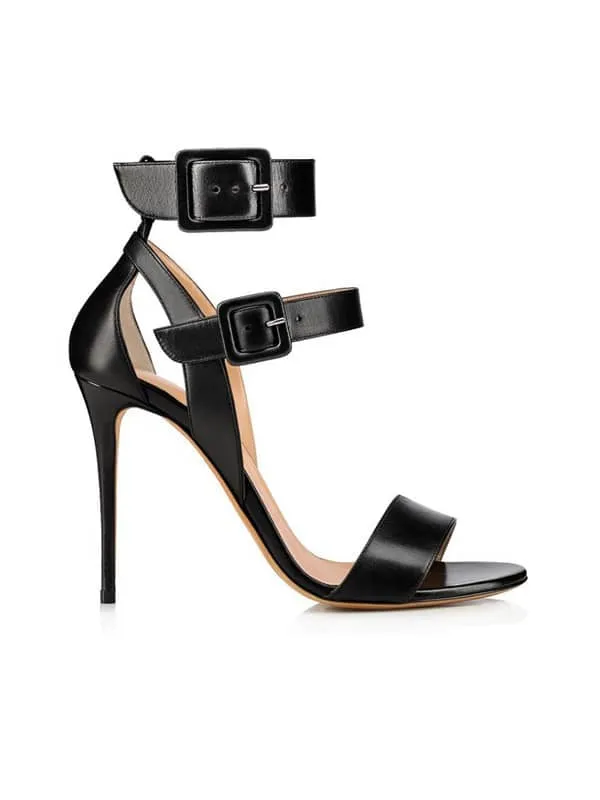 Ankle Strap Buckles Leather Sandal