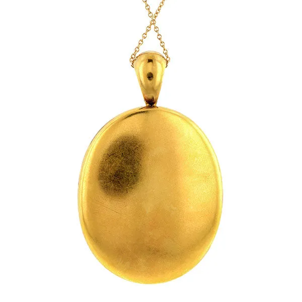 Antique Pearl & Diamond Enamel Locket