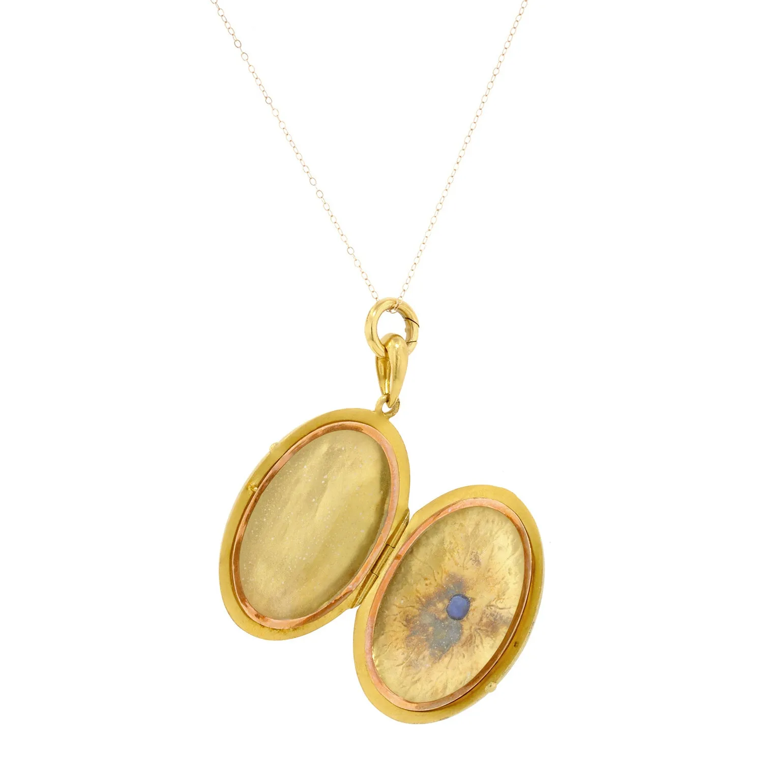 Antique Sapphire* & Diamond Oval Locket