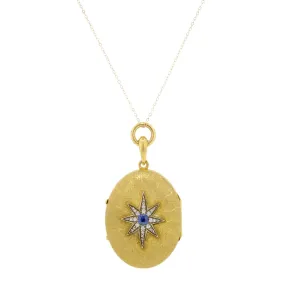 Antique Sapphire* & Diamond Oval Locket