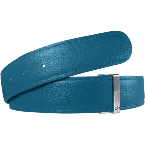 Aqua Full Grain Textured Leather Belt