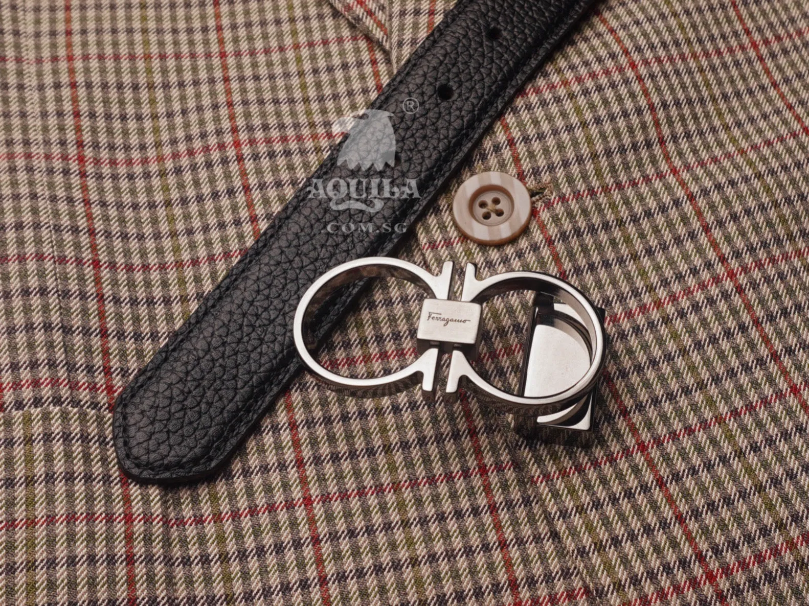 Aquila pebbled leather replacement belt straps (for clip buckles)