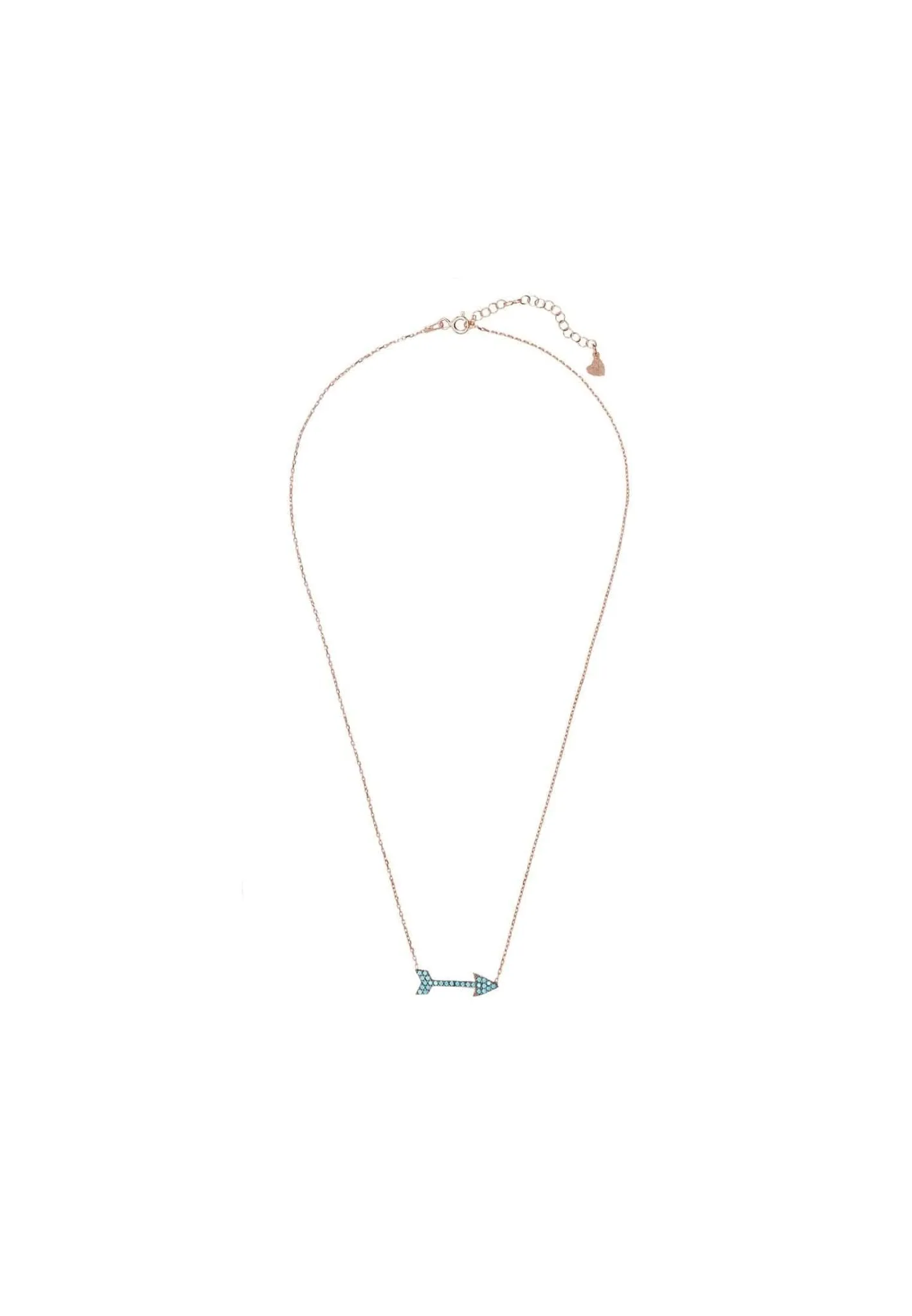 Arrow Necklace Blue Turquoise Gemstone Rosegold