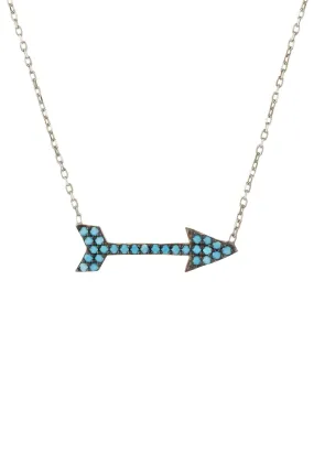 Arrow Necklace Blue Turquoise Gemstone Silver