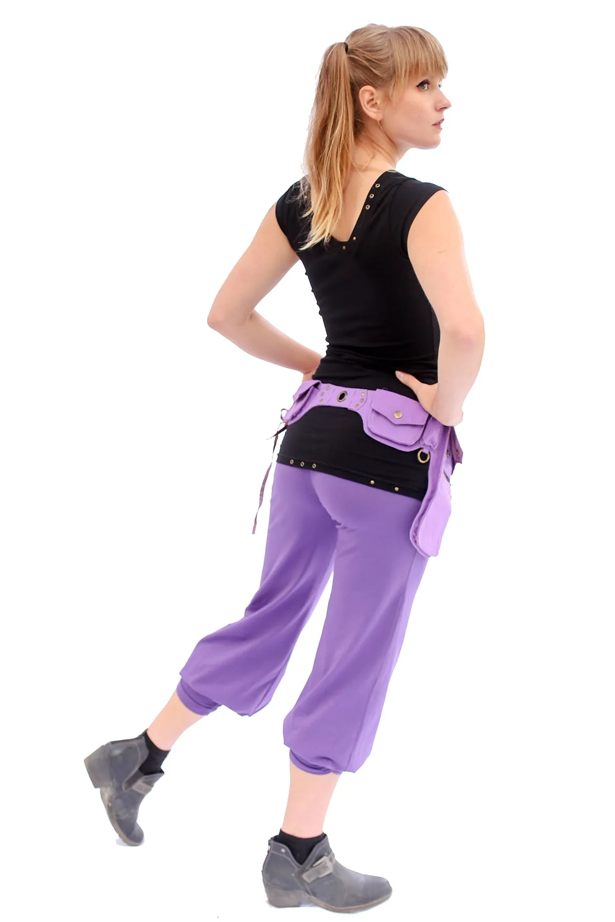 Asymmetrical pocket belt lavender