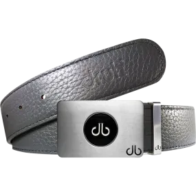 Ballmarker Grey Full Grain Leather Texture Belt