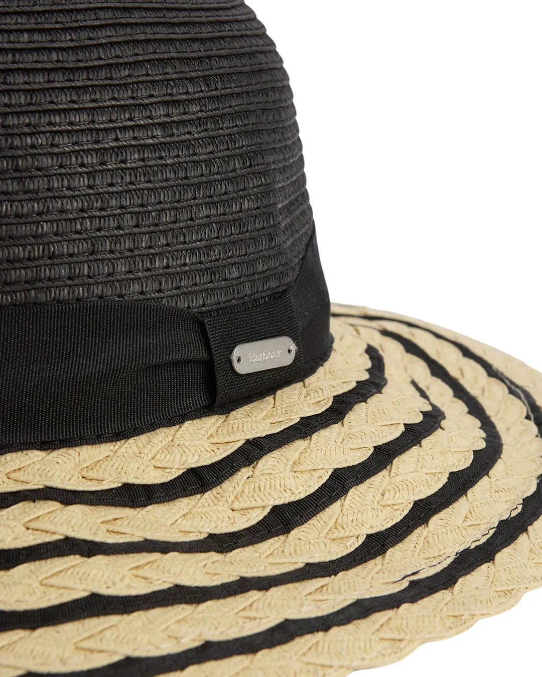 Barbour Braided-Style Bucket Hat Boasts a Striped Monochrome Colour Palette.