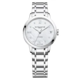 Baume et Mercier Classima Automatic Diamond White Mother of Pearl Dial Ladies Watch 10553