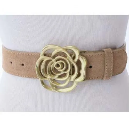 Beige Suede Bonded Leather Interchangeable Belt Strap. STRAP ONLY!