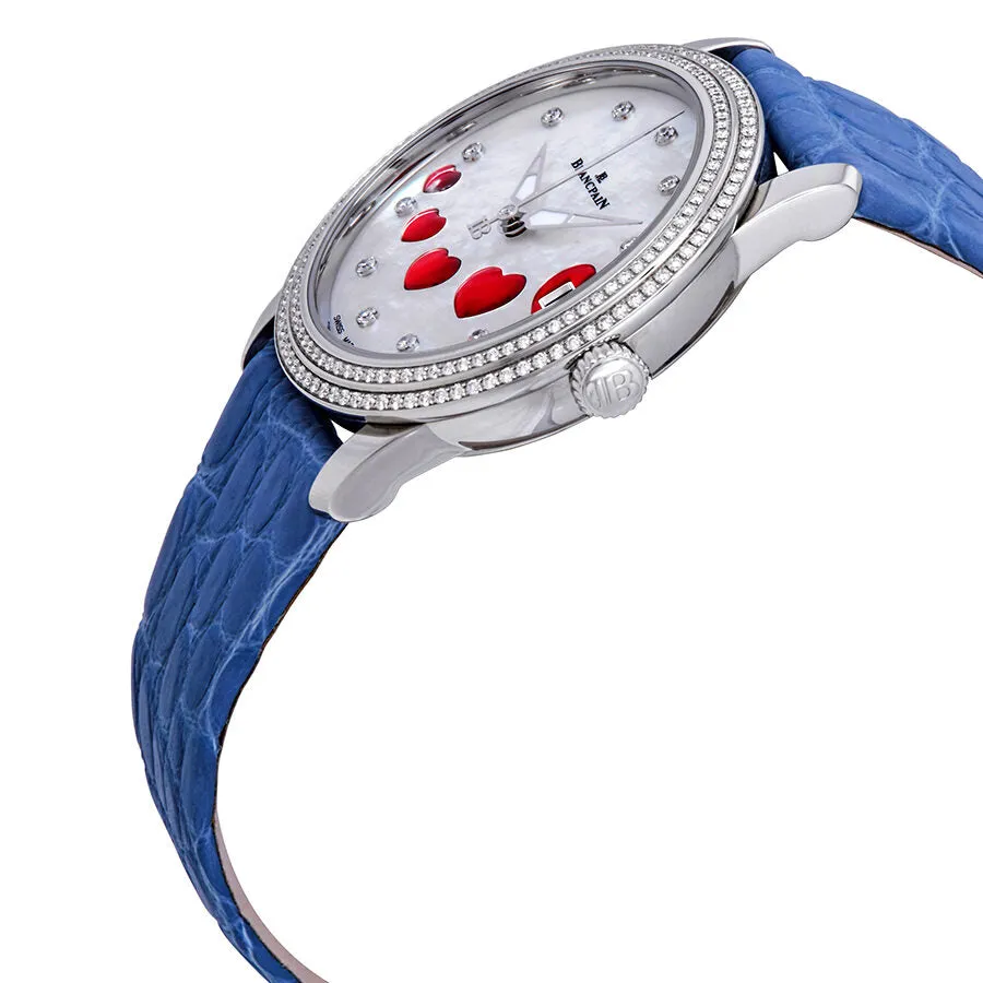 Blancpain Saint Valentin Ultra Slim Automatic Mother of Pearl Diamond Dial Ladies Watch 3400-4554-58B