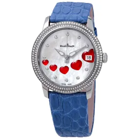 Blancpain Saint Valentin Ultra Slim Automatic Mother of Pearl Diamond Dial Ladies Watch 3400-4554-58B