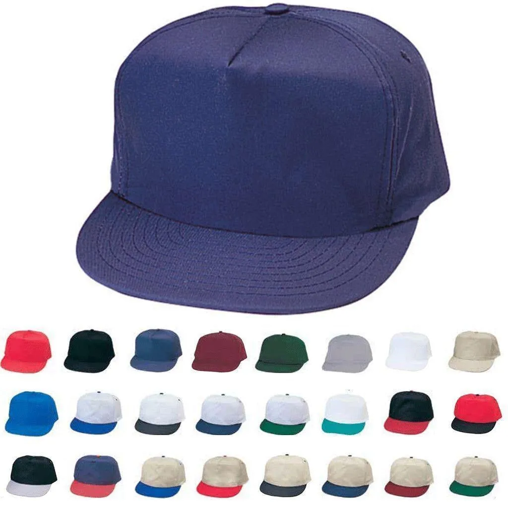 Blank Two Tone 5 Panel Baseball Cotton Twill Snapback Hats Caps