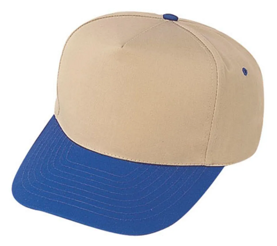 Blank Two Tone 5 Panel Baseball Cotton Twill Snapback Hats Caps
