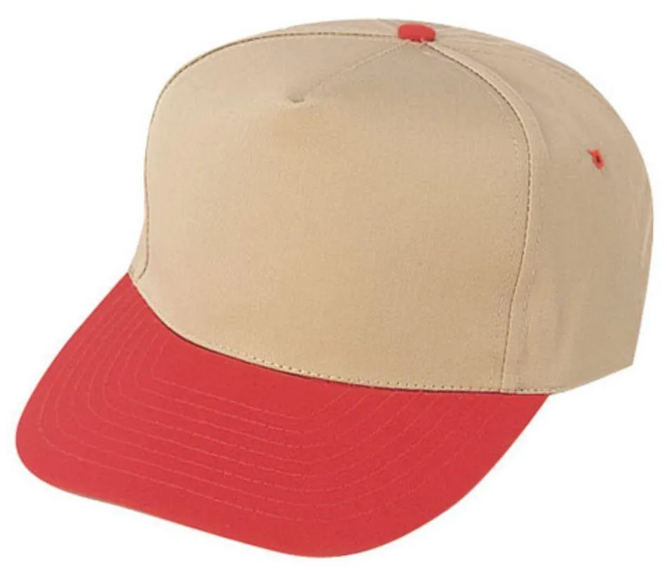 Blank Two Tone 5 Panel Baseball Cotton Twill Snapback Hats Caps