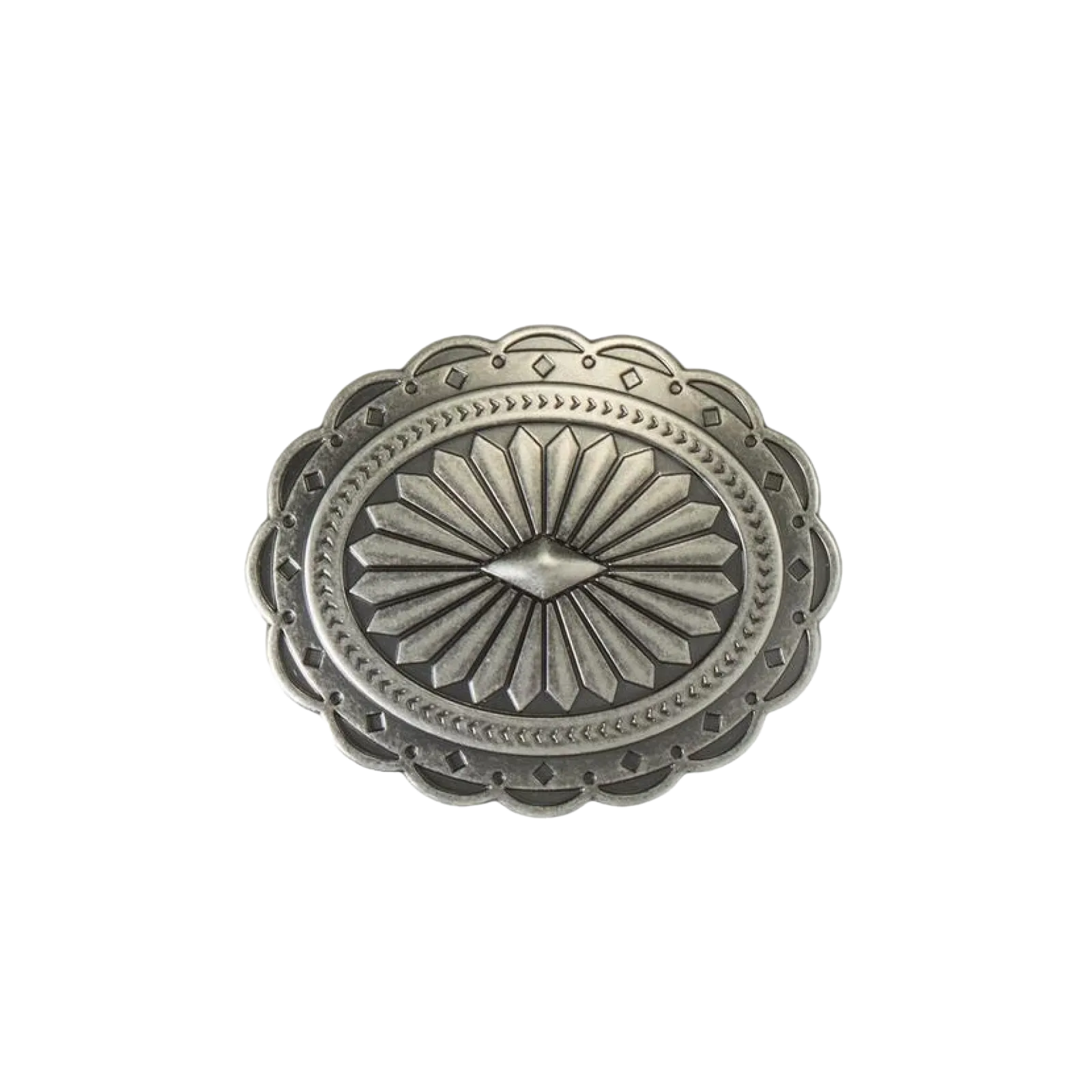 Blazin Roxx® Ladies Antique Silver Diamond Sunburst Oval Belt Buckle 37901