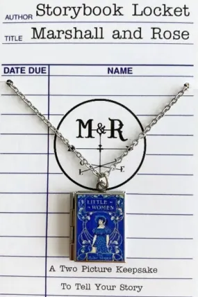 Blue Little Women Book Locket Necklace by Marshall and Rose