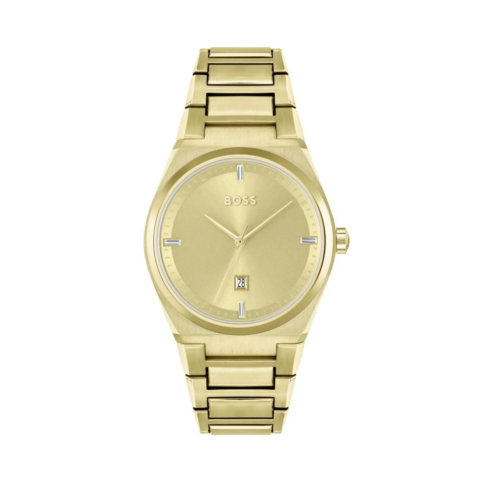Boss 36mm Steer Yellow Gold Plated Quartz Watch