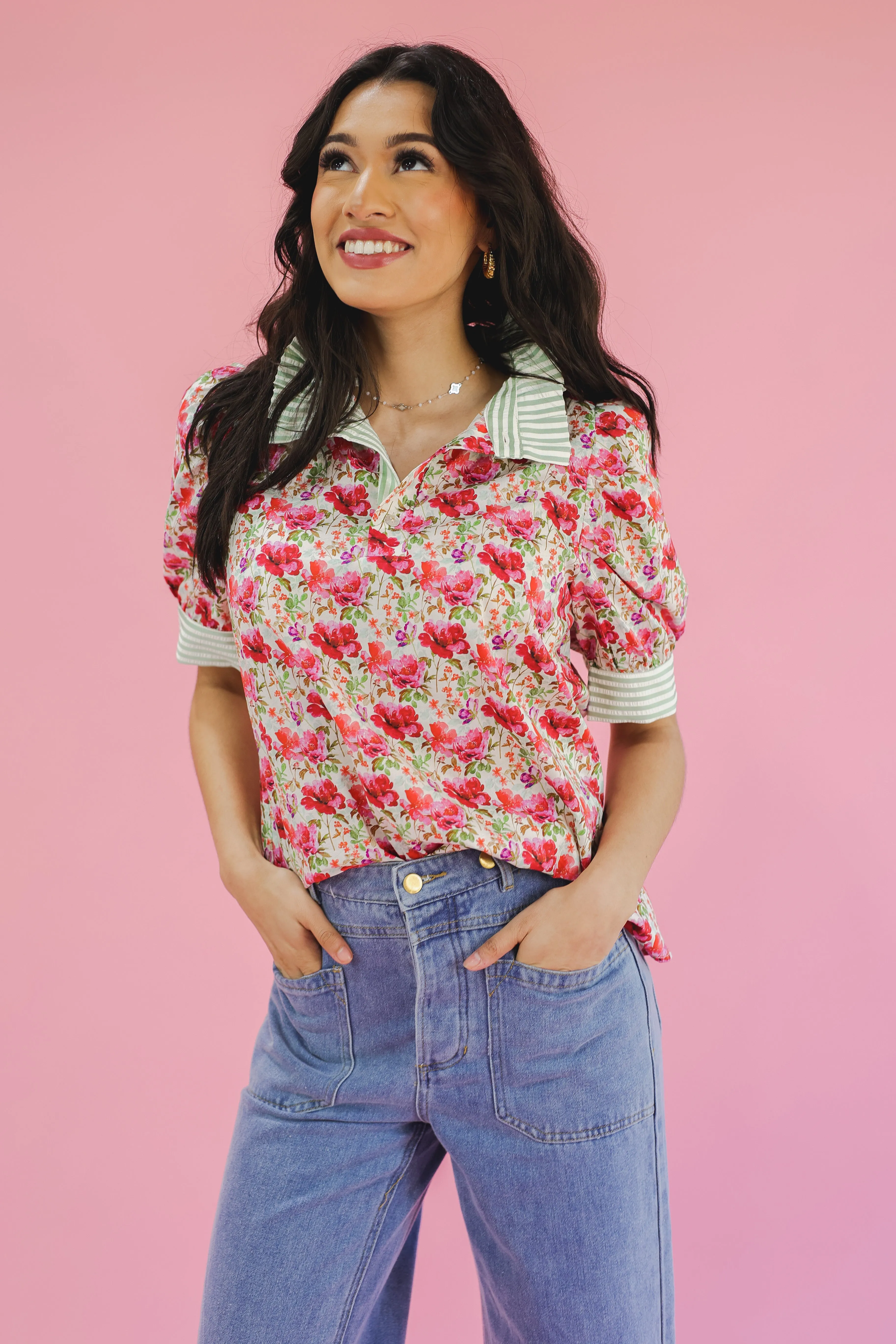 Botanic Bliss Top - Raspberry