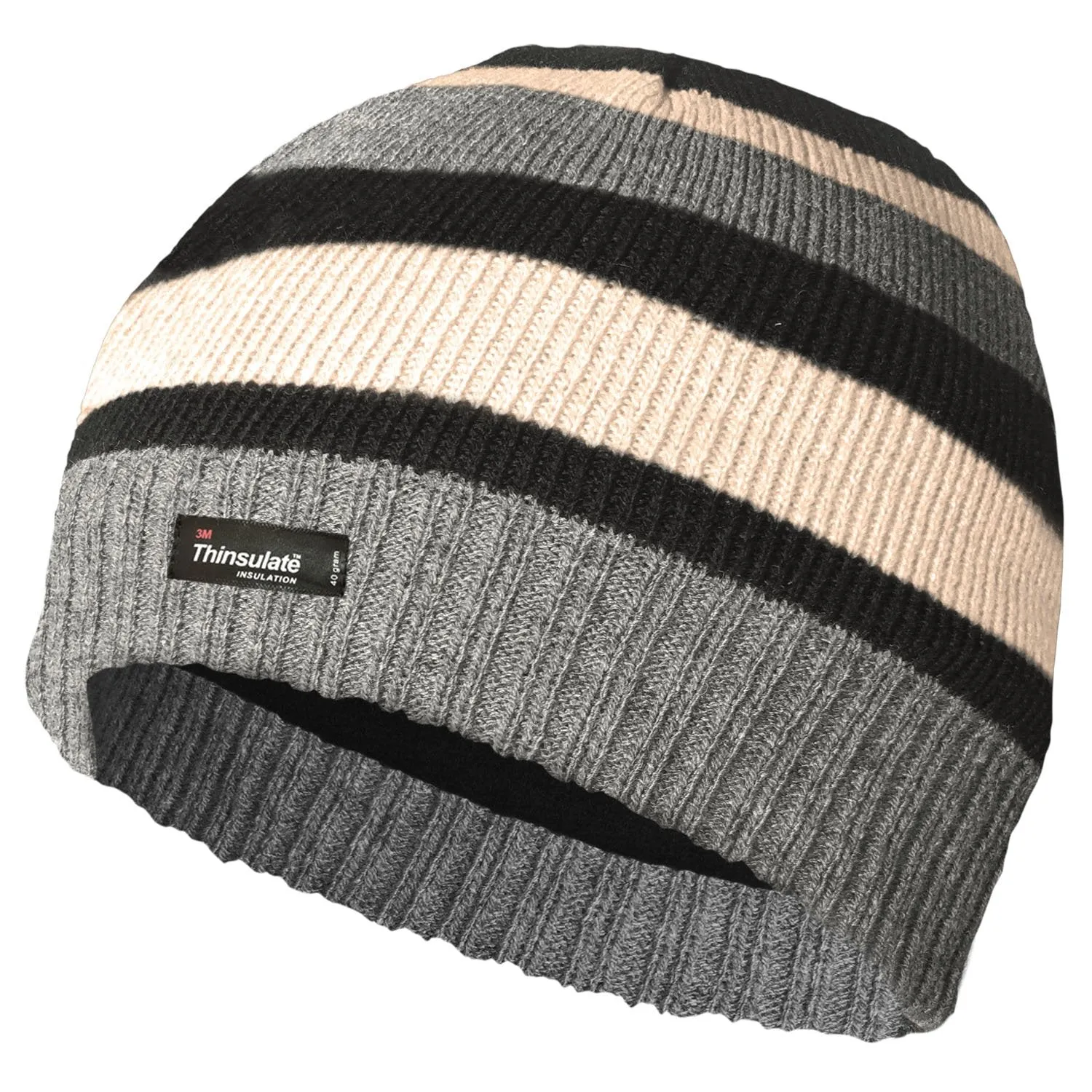 Boys Thinsulate Striped Multi Colour Beanie