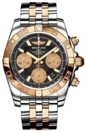 Breitling Chronomat 41 Black Dial Chronograph Stainless Steel and 18K Rose Gold Men's Watch CB0140120-BA53TT CB014012-BA53-378C