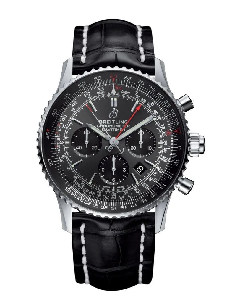 Breitling Navitimer 1 Chronograph Rattrapante Automatic Stratos Gray Dial Men's Watch AB03102A1F1P1