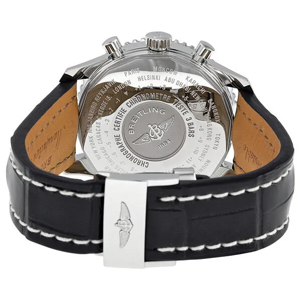 Breitling Navitimer World Black Dial Leather Automatic Men's Watch A2432212-B726BKCD A2432212-B726-761P-A20D.1